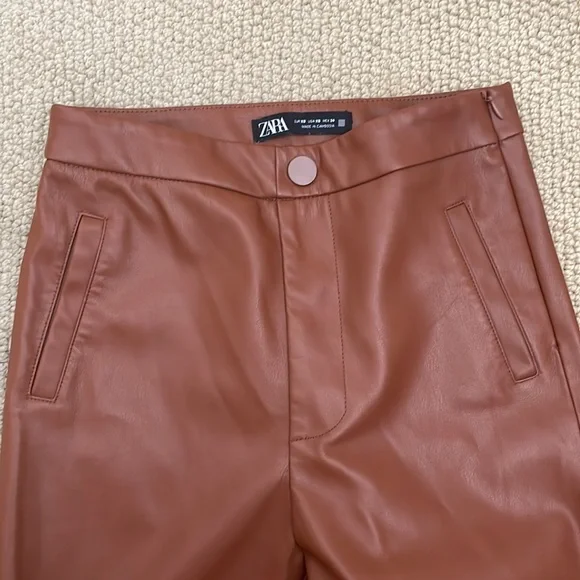 Zara Congac Faux Leather Pants - Picture 2 of 6